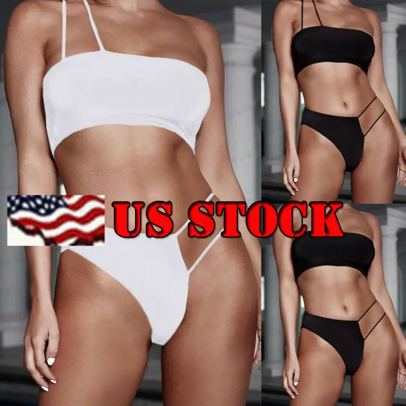 

2019 Summer Swimwear Women Sexy Bikini Set Solid One Shoulder Color Swimsuit Swimwear Bathing Suit Beach Swimwear