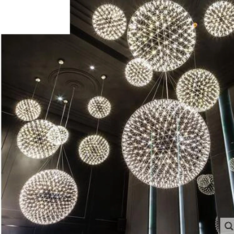 

Sparkling ball chandelier living room creative clothing store personality shop modern minimalist bar lamp spherical LED lighting