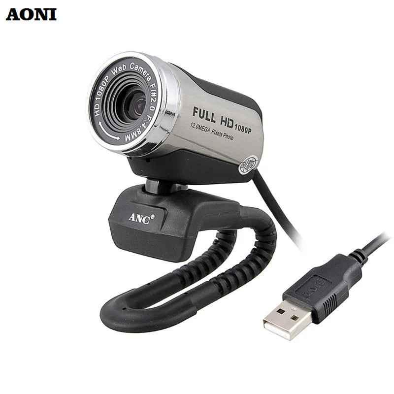 

AONI Webcam Megapixel 1080P HD Computer Cameras With Built-in Noise reduction MIC USB Plug and Play Web Cams For Smart Display