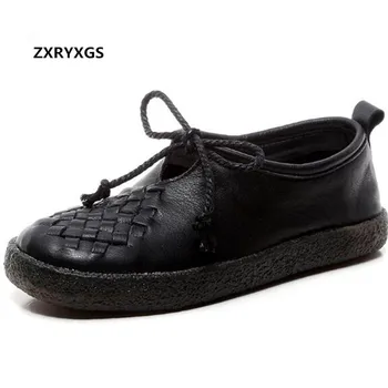 

2019 Newest Weaving Soft Cowhide Leather Shoes Summer Women Shoes Casual Shoes Sneakers Soft Bottom Comfort Women Flat Shoes