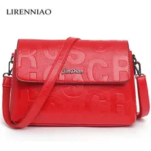 LIRENNIAO Новое поступление Женская сумка через плечо качественная кожаная винтажная сумка через плечо модные сумки через плечо женская сумка