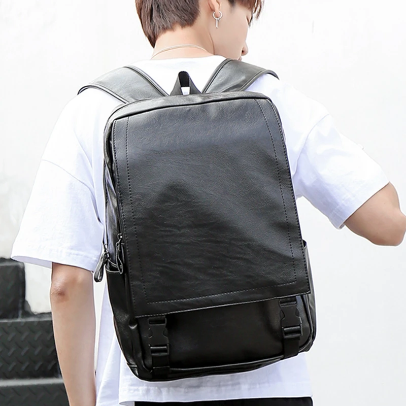 Модные мужские рюкзаки кожаный школьный рюкзак для подростков простой Бизнес Backbag Мода Для мужчин Повседневное Daypacks рюкзак для досуга