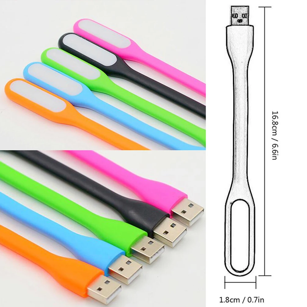 LEDGLE 1 2 W Гибкая светодиодная лампа гибкая USB для чтения портативная мини цветная