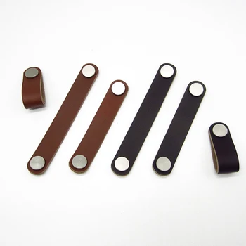 

Hardware Kitchen PU Leather Cabinet Handle Modern Accessories Furniture Household Europe Style Pull Door Knobs Suitcase