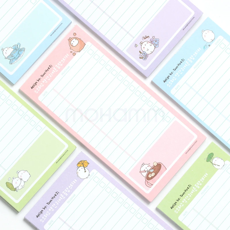 

1Pcs/lot Kawaii Cute Planner Potatoes Rabbit Sticky Notes With Pocket Post It Memo Pad School Office Suppies Stationery For