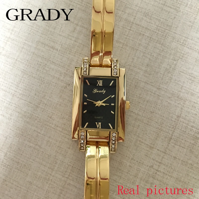 Бренд Grady, модные, 18k позолоченные женские часы, 3 АТМ, водонепроницаемые женские кварцевые часы, женские наручные часы, relogio masculino