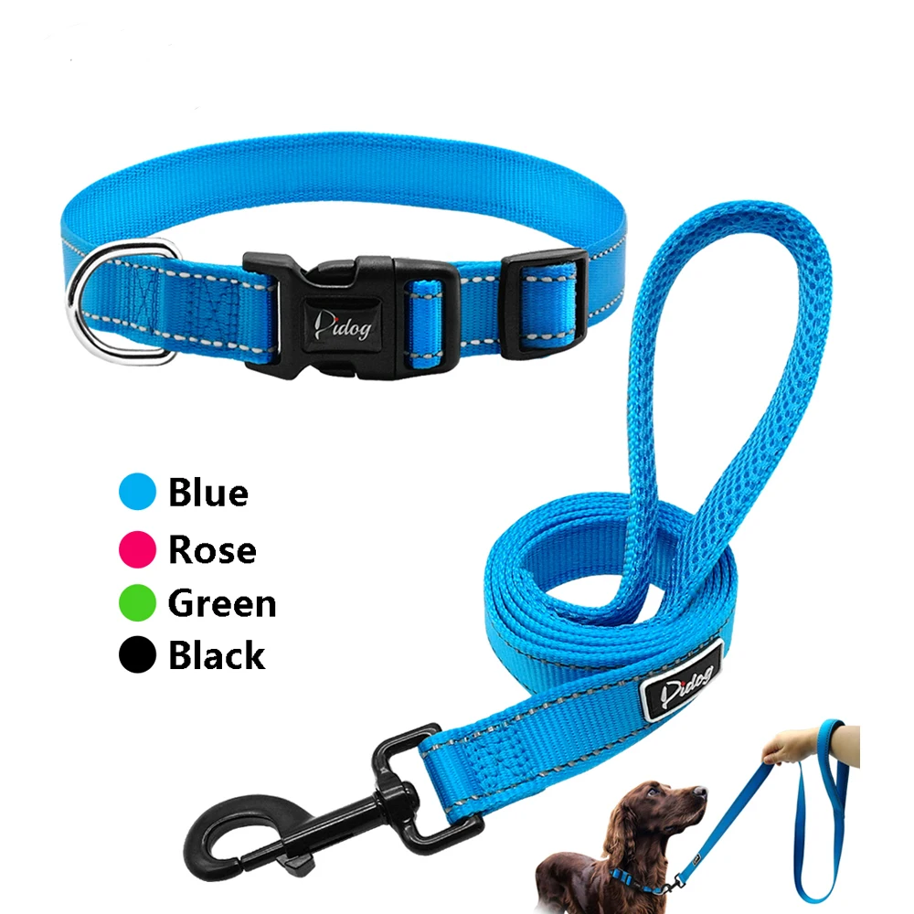 Didog Reflective Dog Collar Pet Walking Leash Nylon Collars Tracking
