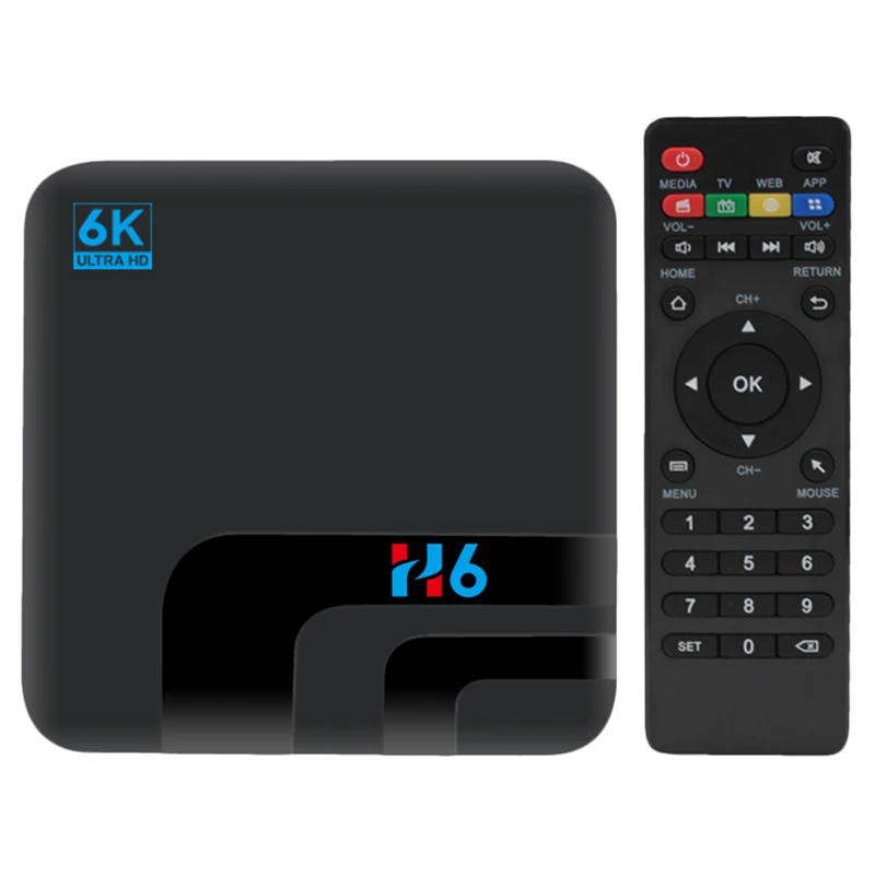 H6 Smart Tv Box Bt Android 8,1 Allwinner 4 ядра 64 бита 2 ГБ + 16 Гб Media Player 6 K Ультра HD Tv компьютерной приставки к телевизору штепсельная вилка стандарта США