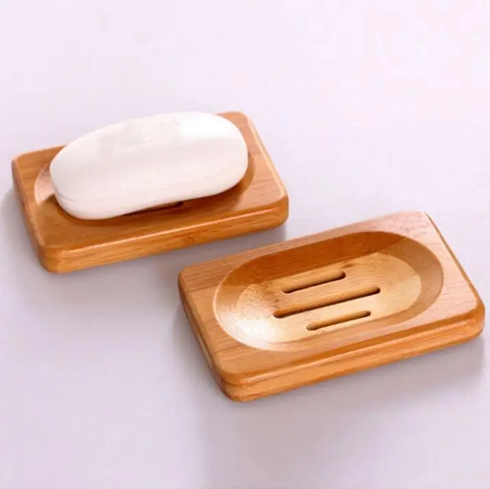 Деревянный натуральный бамбуковая мыльница деревянный мыло лоток держатель для хранения стойки плиты Box Контейнер для ванной Душ плиты ванная комната SN1481