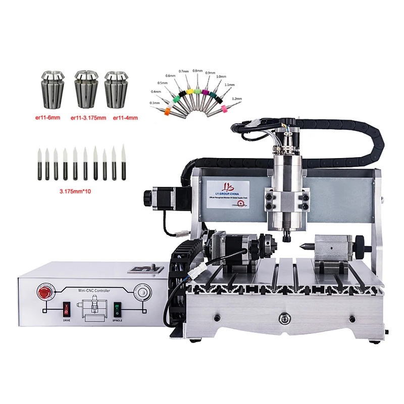 

4Axis 800W cnc Router 3040 USB water cooled spindle ER11 collet cnc Engraving machine for metal wood cutting