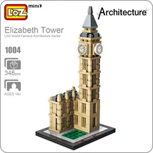 LOZ Mini Blocos de Elizabeth Torre de Londres Big Ben Relógio Famoso Edifício Modelo de Arquitetura Bigben Modelo Tijolos De Brinquedo de Plástico DIY 1004