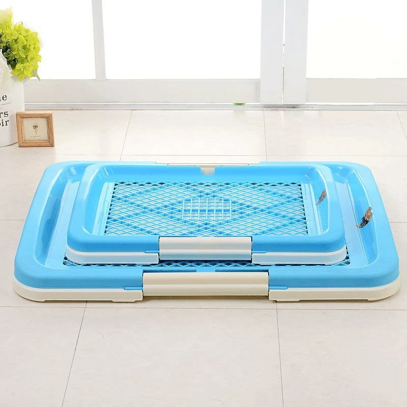 Plastic Portable Eco-friendly Plasctic Indoor Dog Toilet Product Thickness Gridding Flat Board Lavatory For Large Pet Dog