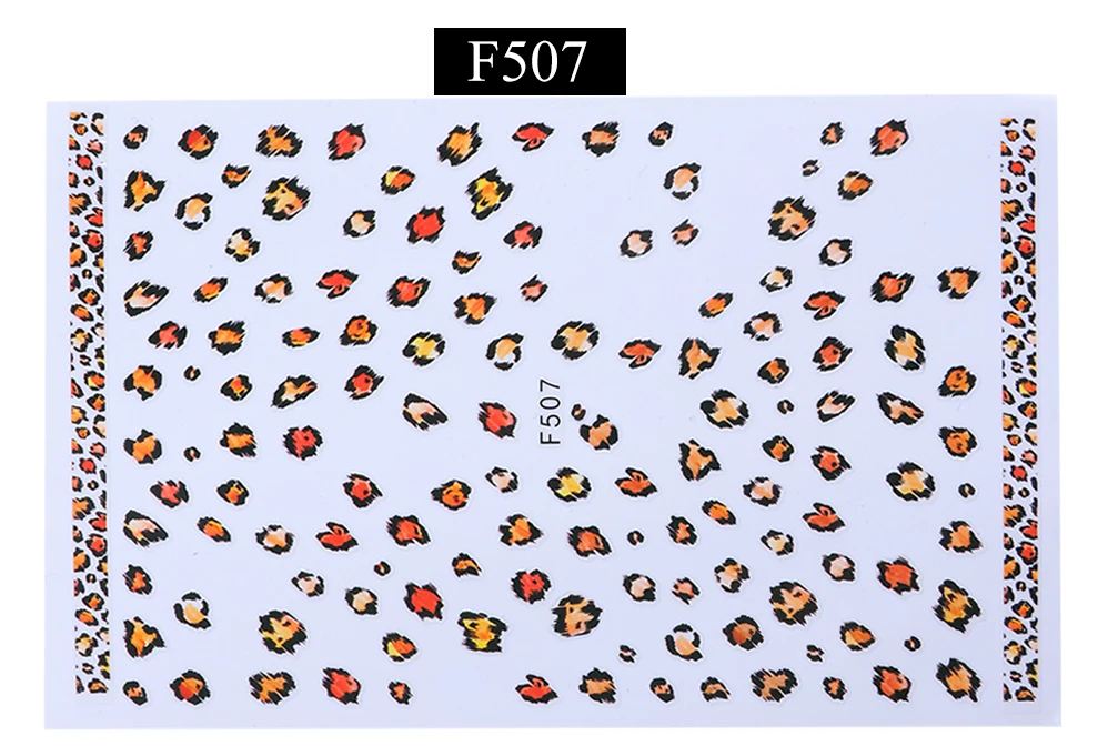 1 шт наклейки для ногтей с леопардовым змеиным принтом для украшения ногтей Маникюрные накладные накладки 3D сексуальные накладки для ногтей аксессуары CHF505-510