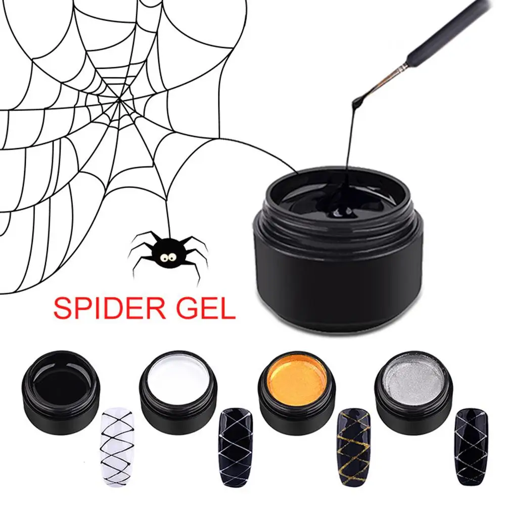 

POP ITEM! Creative Elastic Nail Wire Painting Drawing Gel DIY Spider Painted UV Lacquer