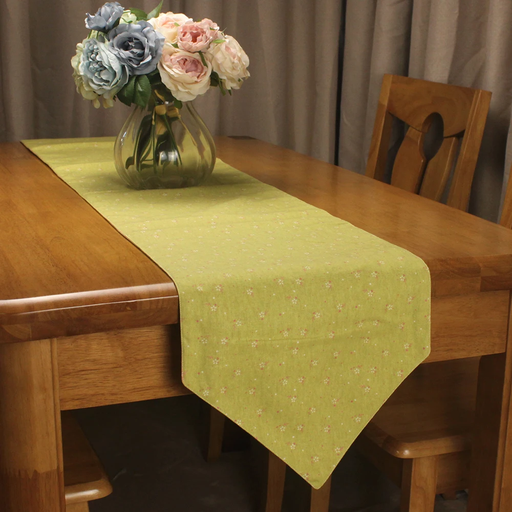 CURCYA Cotton Linen Japanese Style Table Runners for Tea Tables Plain