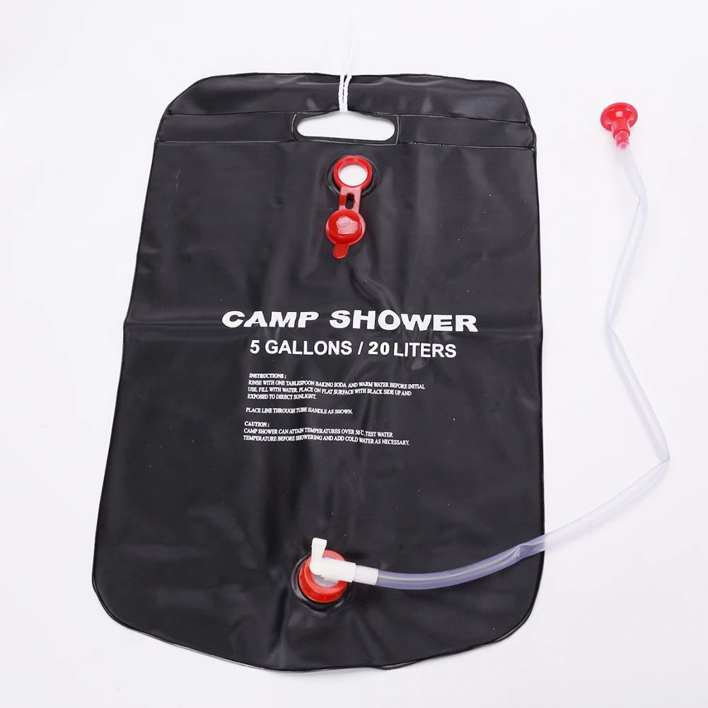 

20L Water Bag Foldable Solar Energy Heated Camp PVC Shower Bag Outdoor Camping Travel Hiking Climbing BBQ Picnic Water Storage
