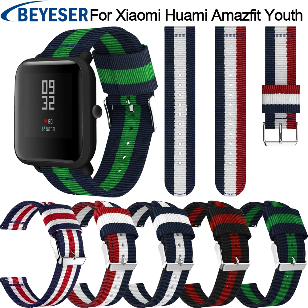 Тканевый ремешок для Xiaomi Huami Amazfit Bip BIT PACE Lite Молодежный ремешок для умных часов для Huami Amazfit Молодежный браслет для наручных часов