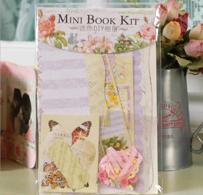 

flowers theme 3 Mini DIY Self Adhesive Photo Album Set Mini Book Kit Accessories Scrapbooking Photo Album Kit Free Shipping