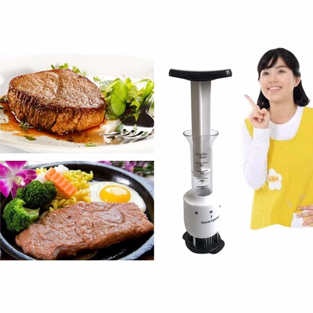 Инжиетор для мяса-2 в 1 Игла для тендерайзера для мяса 3 отверстия инжектор для тендеризатора мяса, лучше всего для натягивания мяса/барбекю/маринада/говядины/свинины