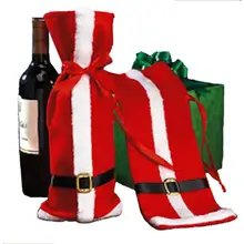 Рождество Санта Клаус плюшевые бутылки вина Обложка с поясом рождественские подарки