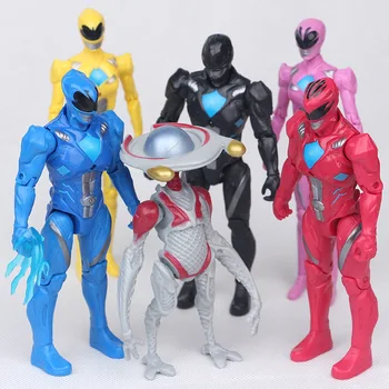 

Christmas Gifts Boy Toys Dinosaur Ranger Model Action Figures 6pcs/set Dolls Led Light Dragon Ranger