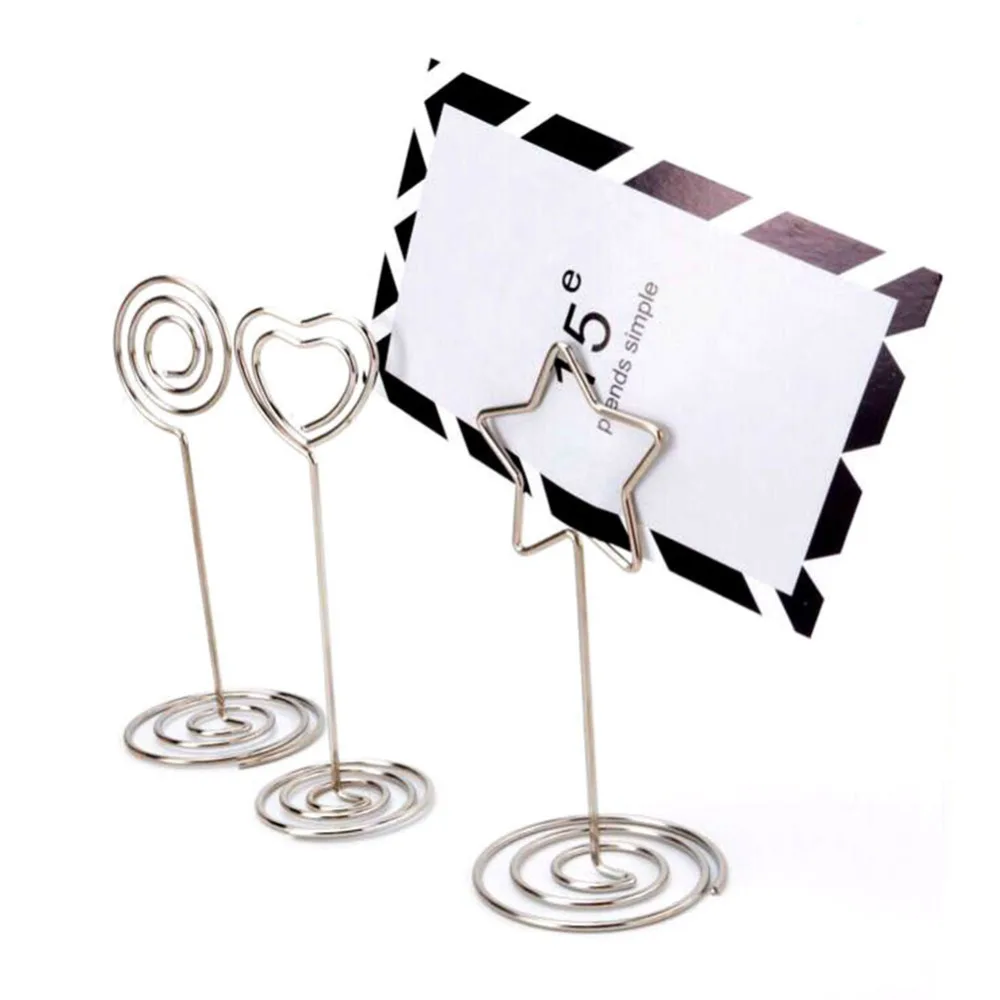  20pcs/set Place Card Holder Heart Shape Clips Wedding Favors Place Card Holder Table Photo Memo Num