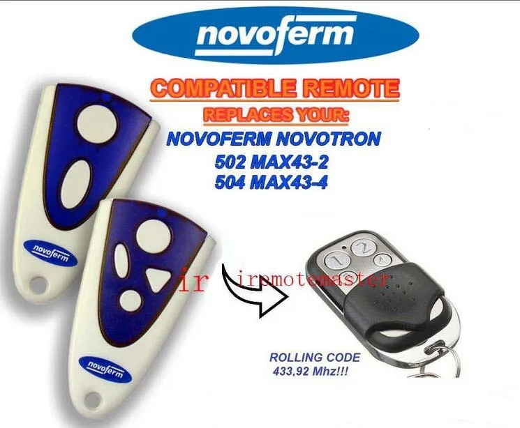 NEW for NOVOFERM NOVOTRON 504 MAX43-4 transmitter 433 92mhz Rolling code | Электроника