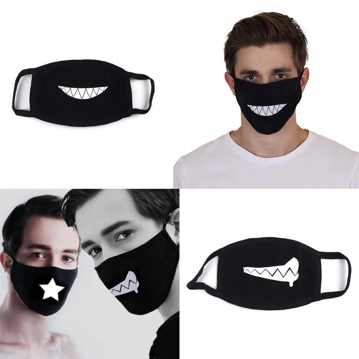 6 шт. хлопковая маска, унисекс многоразовый мундгард, противотуманная маска, холодный защитная маска для лица, унисекс многоразовый Kawaii для