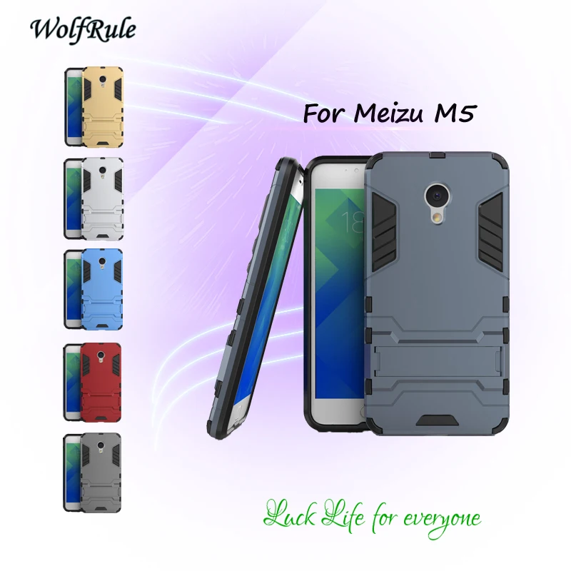 WolfRule For Meizu M5 Case Soft Rubber &amp Plastic Stand Anti Knock Cover 5.2'' &lt |