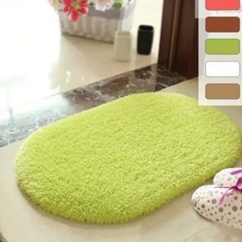 

2019 40x60cm Oval Home Mat Decoration Bathroom Carpet Absorbent Soft Lamb Doormat Floor Rug Non Slip Bath Mats VC