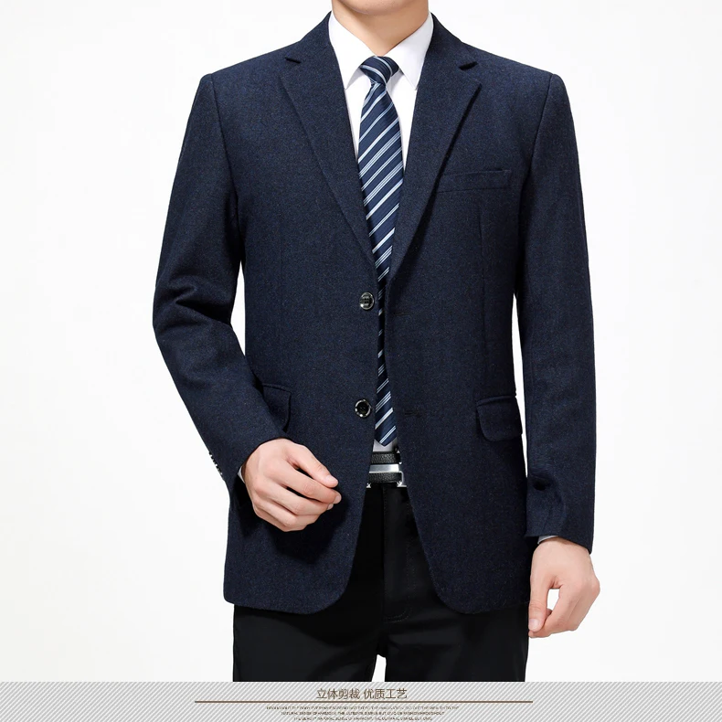 WAEOLSA Men Woollen Blends Blazers Camel Woll Suit Blazer Man Navy Blue Gray Blazer Male Business Outfits Blazer Hombre (12)
