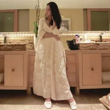 Осенне-зимняя шелковая ночная рубашка, утолщенная Теплая Бархатная Пижама, Женский длинный халат принцессы, домашняя одежда, ночная рубашка, ночная рубашка