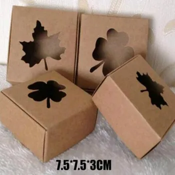 

25pcs/lot 7.5*7.5*3 cm Kraft Paper Custom Gift Packaging Box Craft Package for Handmade Soap/Candy Product Free shipping