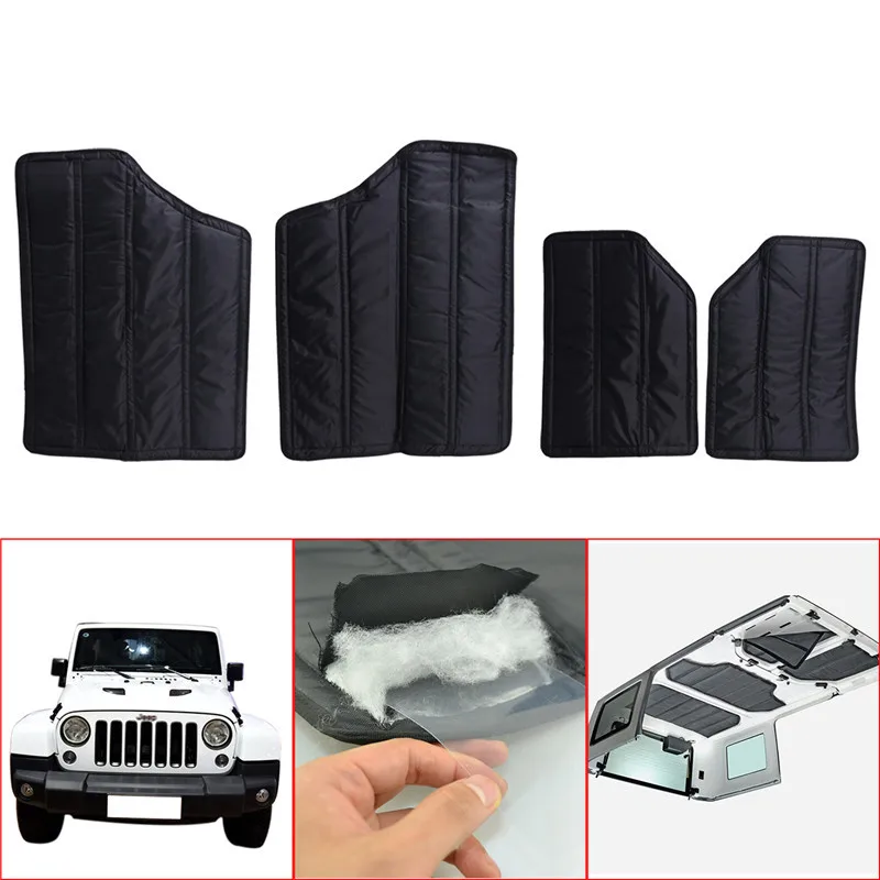 New 4pcs/set Black Sound Deadener Headliner Insulation For Jeep JK