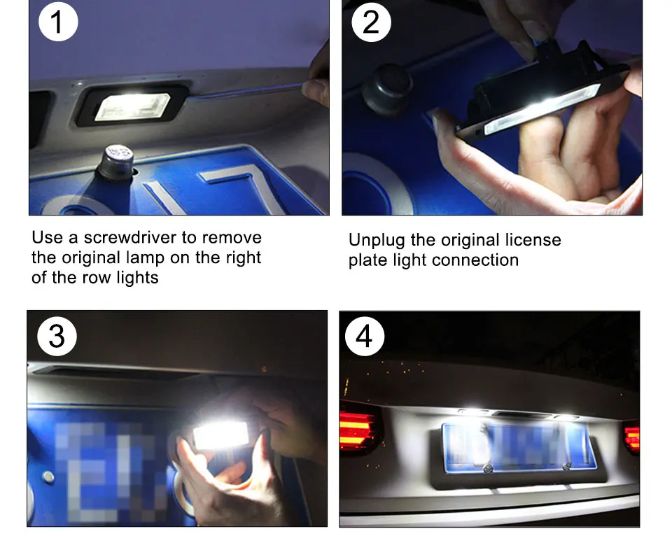 12V Car Styling 18 SMD Chips LED Number License Plate Lights For Honda For Civic VII4 VIII Accord Legend Auto Accessories 6500k (11)