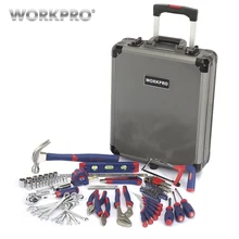 WORKPRO 111PC Tool Set Hand Tool Kit  Aluminum Trolley Case Tool Box Set Repair Kit Home Tool Set 