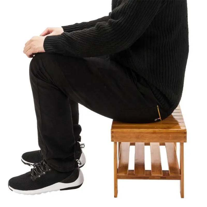 

Children Bench Stool Bamboo Wood Color Non-slip Bath Bench Child Stool E5M1