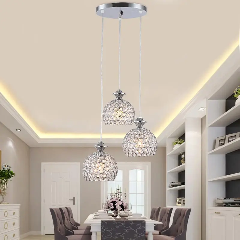 Современный светодиодный хрустальный подвесной светильник в виде одуванчика для столовой, ресторана, дизайнерская лампа для домашнего декора, хромированная лампа G4, 110-220 В