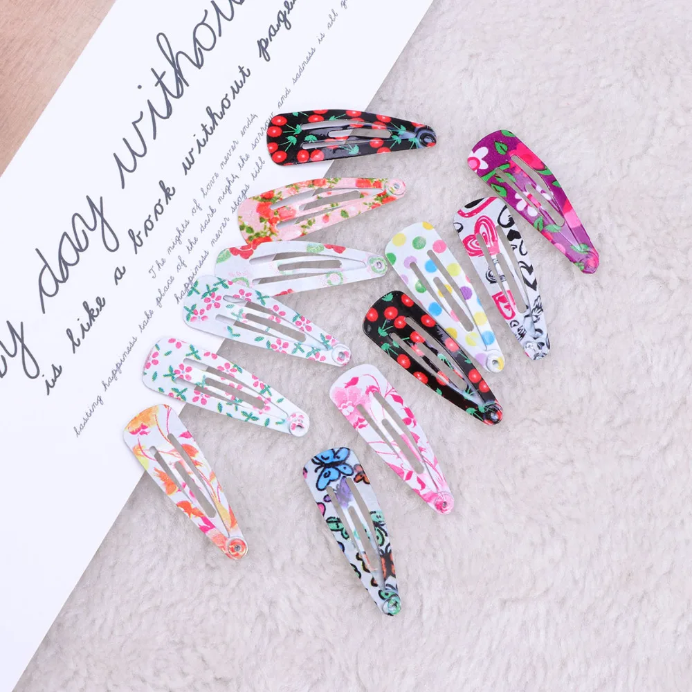 100 Pcs Hair Clips Metal Floral Pattern Lovely Barrettes Snap Hair Accessories Hairpins for Toddlers Teens