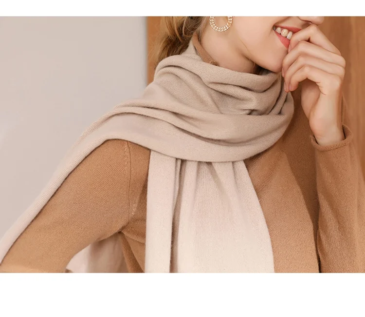 SZDYQH High-quality cashmere scarf 40*180cm solid color women winter cashmere fashion women thick luxury shawl