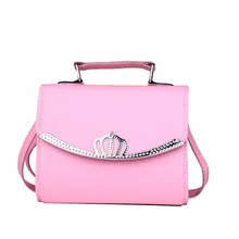 2016 Fashion Korean Women Leather Crown Day Clutch Shoulder Bag Handbags Portable Lady Tote Messenger Bags S060