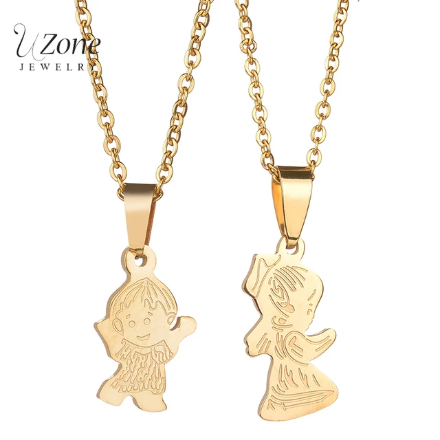 trendy cartoon children jewelry dance boy girl gold color stainless
