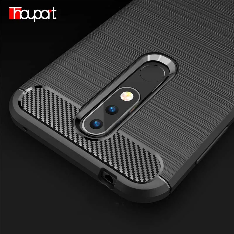 Thouport For Nokia 4.2 3.2 6.2 Case Carbon Fiber Soft TPU Phone Protector ShockProof Cases Silicone Cover X71 |