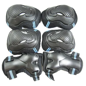 

Roller Skates Skateboarding Skiing Wrist Knee Elbow Protector Set Adult Kids KneePads Protection 6 in1 Set Sports Safety Guard S