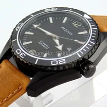 Мм E1246 parnis 45 мм механический керамический ободок сапфировое стекло Мужские автоматические часы