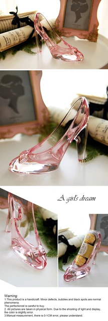 Crystal Slipper Shoe,Acrylic Princess High Heels Shoes Figurine  Ornaments,Decorative Sculpture Shoes…See more Crystal Slipper Shoe,Acrylic  Princess