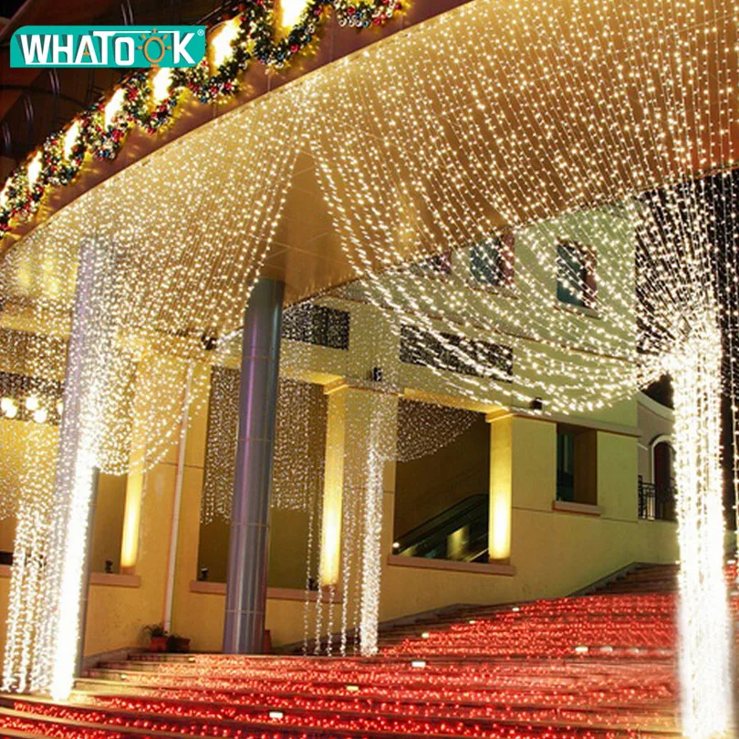 

4.5Mx3M LED Icicle Curtain String Lights Fairy XMAS Light 300 luces Christmas String Light for Party Home Garland Holiday Lights