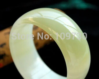 

001535 Certified 100% Natural Light Green Jade Bangle Bracelet "Handmade (A0502)