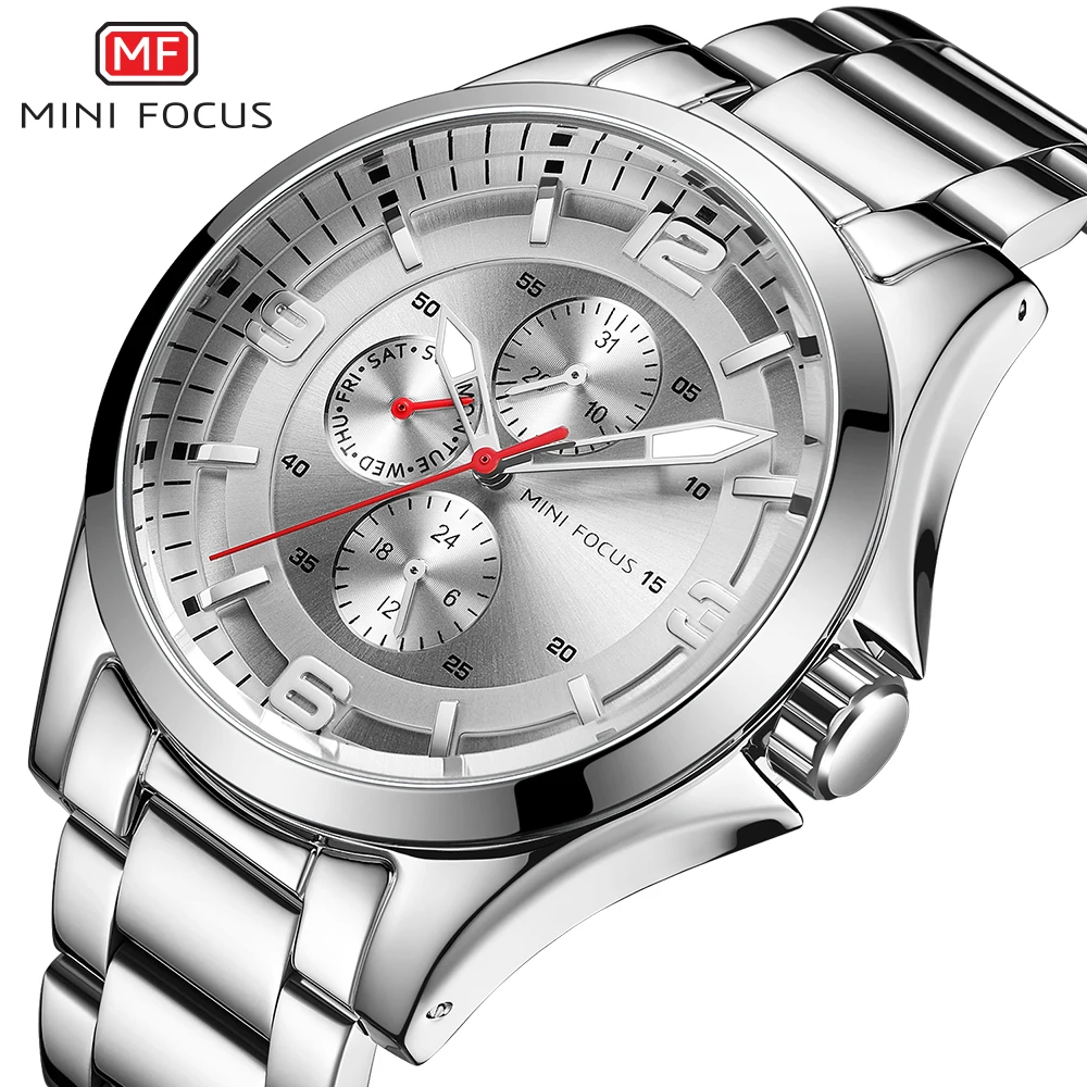 

MINI FOCUS New Fashion Mens Watches Top Brand Luxury Quartz Watch Stainless Steel Strap Waterproof Chronograph Relogio Masculino