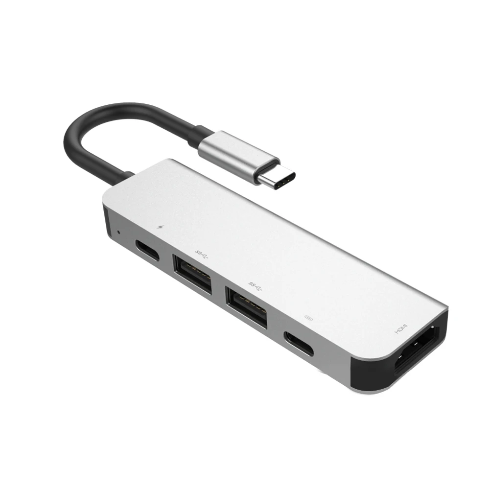 Адаптер USB C HDMI для MacBook Pro //, адаптер type-C Hub, 5 в 1 USB-C на выход HDMI, 2 порта USB 3,0